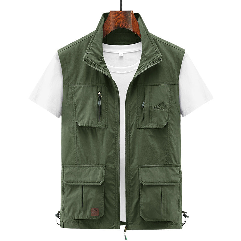 Men's Thin Outdoor Leisure Multi-pocket Mesh Vest