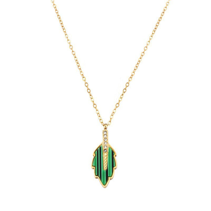 Leaf Enamel Necklace Light Luxury High-grade Exquisite