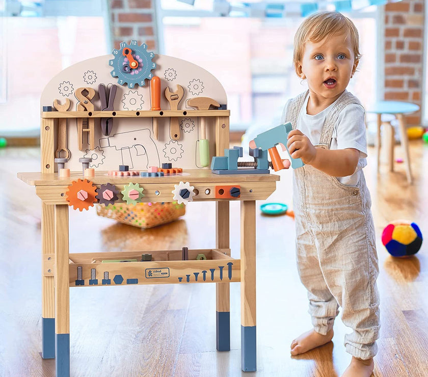 ROBOTIME Workbench Play Set Toddlers Kids Pretend Tool Bench Toy Workshop Toys