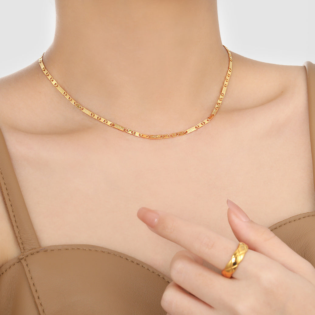 Simple Niche Hammer Pattern Personality Necklace