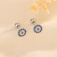 Evil Eyes Ear Studs Creative Micro Inlaid Zircon Blue Eye Earrings