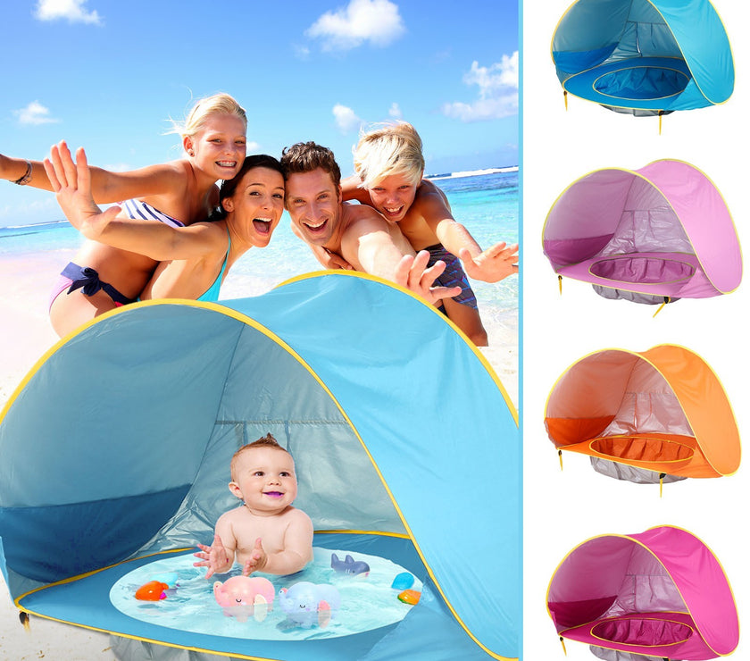 Baby Beach Tent Kids Outdoor Camping Easy Fold Up Waterproof  Up Sun Awning Tent UV-protecting