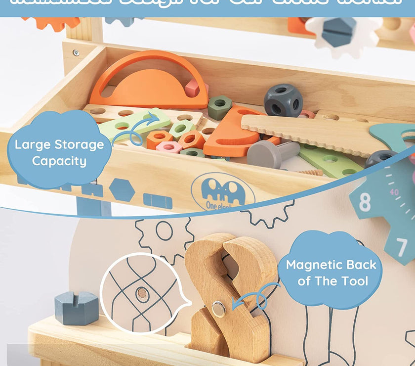 ROBOTIME Workbench Play Set Toddlers Kids Pretend Tool Bench Toy Workshop Toys