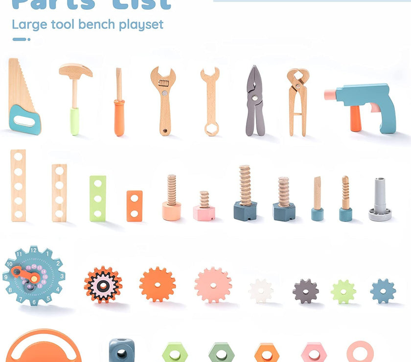 ROBOTIME Workbench Play Set Toddlers Kids Pretend Tool Bench Toy Workshop Toys