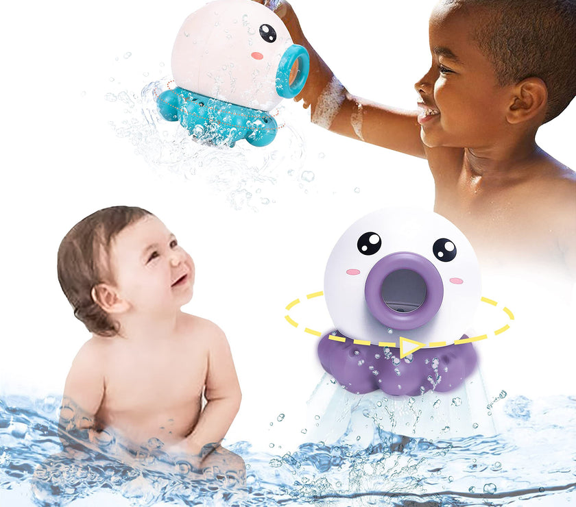 Octopus Fountain Bath Toy Water Jet Rotating Shower Bathroom Toy Summer Water Toys Sprinkler Beach Toys Kids Water Toys