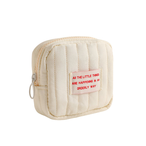 Korean-style Minimalist Square Small Makeup Bag, Student Niche Earphone Coin Purse, Girl's Portable Lipstick Storage Bag