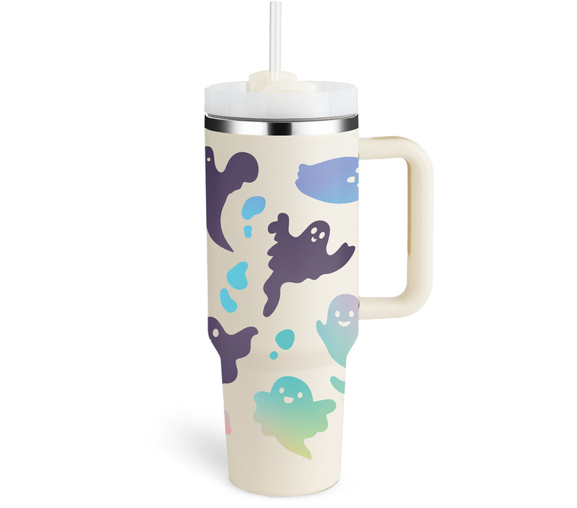 40 Oz Tumbler With Handle Straw Insulated, Stainless Steel Spill Proof Vacuum Coffee Cup Tumbler With Lid Tapered Mug Gifts For Valentine Lover Suitable For Car Gym Office Travel