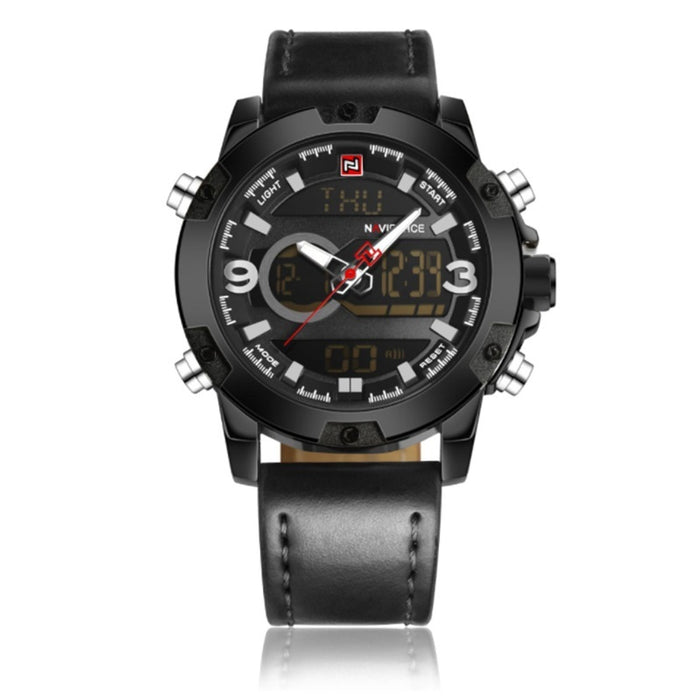 Men Sport Watches Men's Leather Digital Army Military Watch