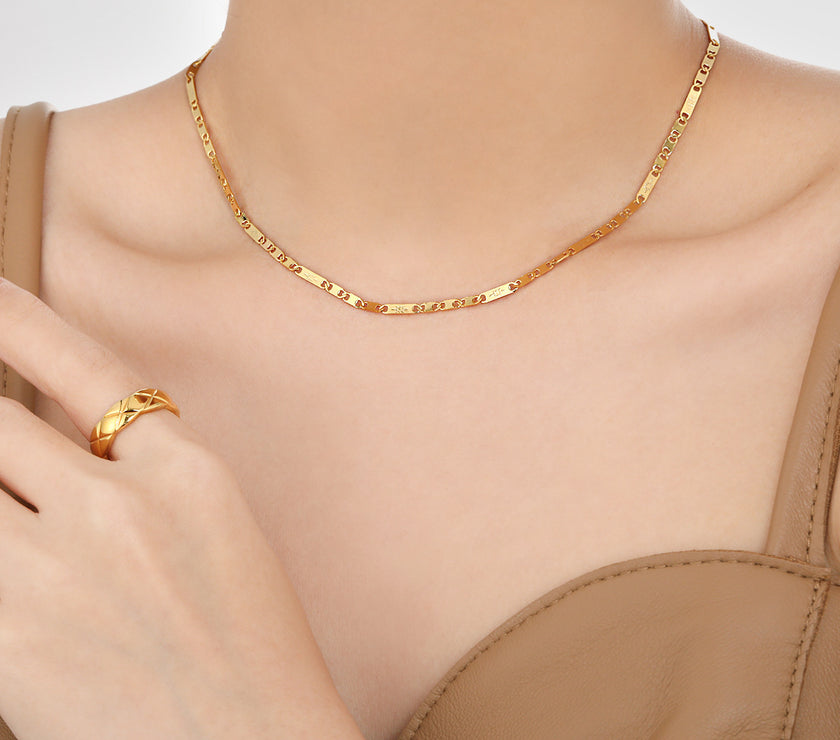 Simple Niche Hammer Pattern Personality Necklace