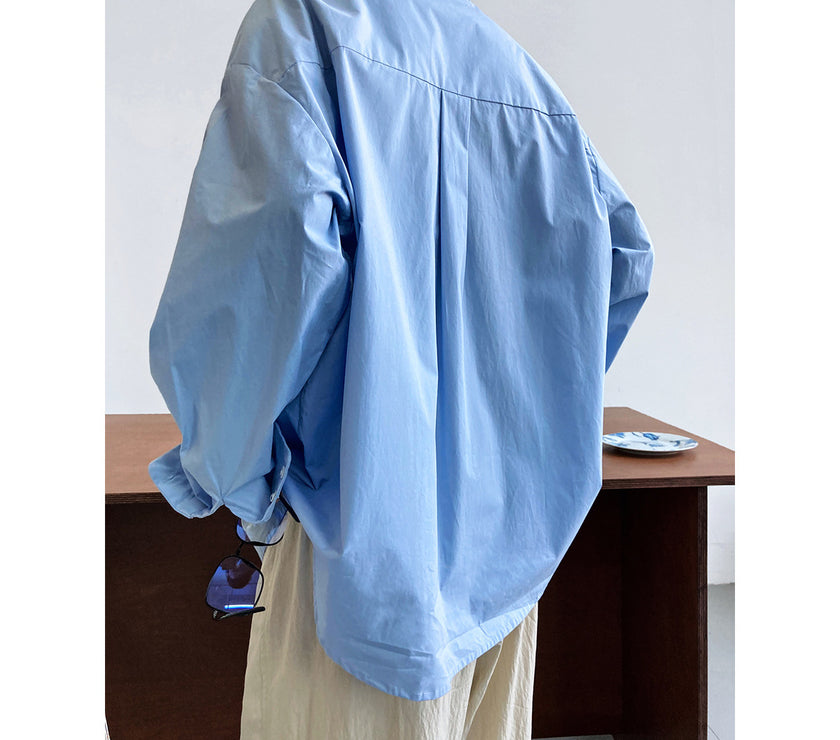 French Casual Simple Solid Color Shirt For Women