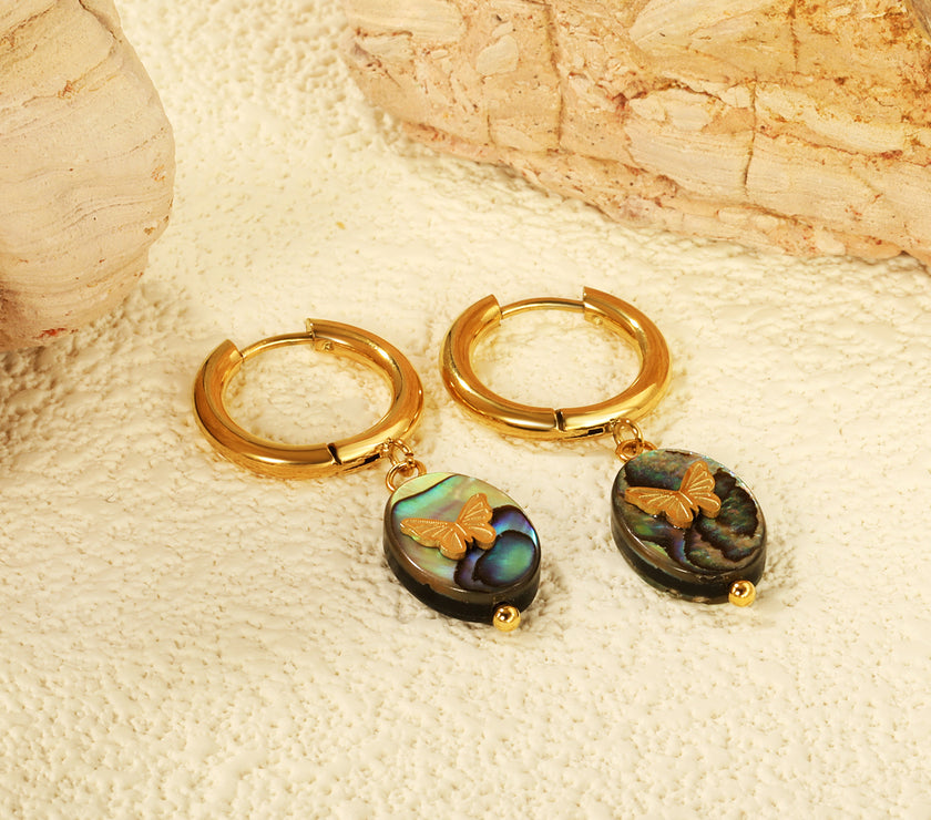 Creative Ear Studs Light Luxury Temperament Abalone Shell Earrings