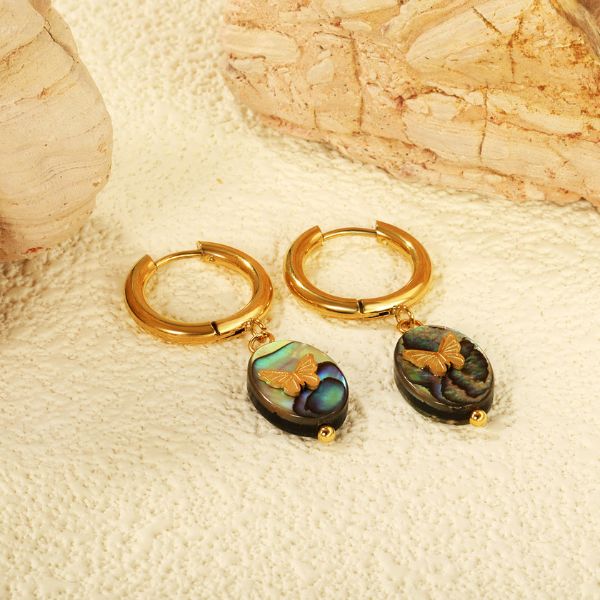 Creative Ear Studs Light Luxury Temperament Abalone Shell Earrings