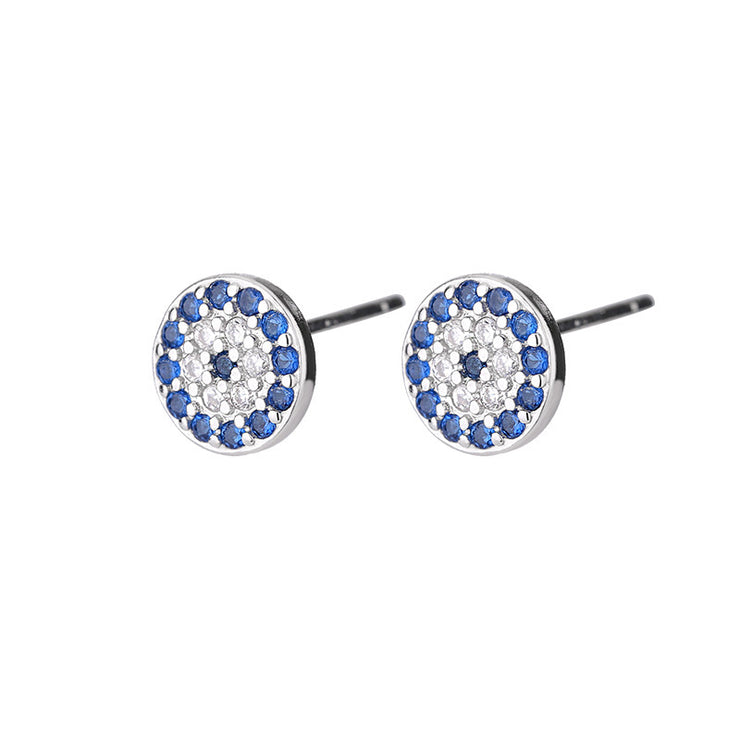 Evil Eyes Ear Studs Creative Micro Inlaid Zircon Blue Eye Earrings