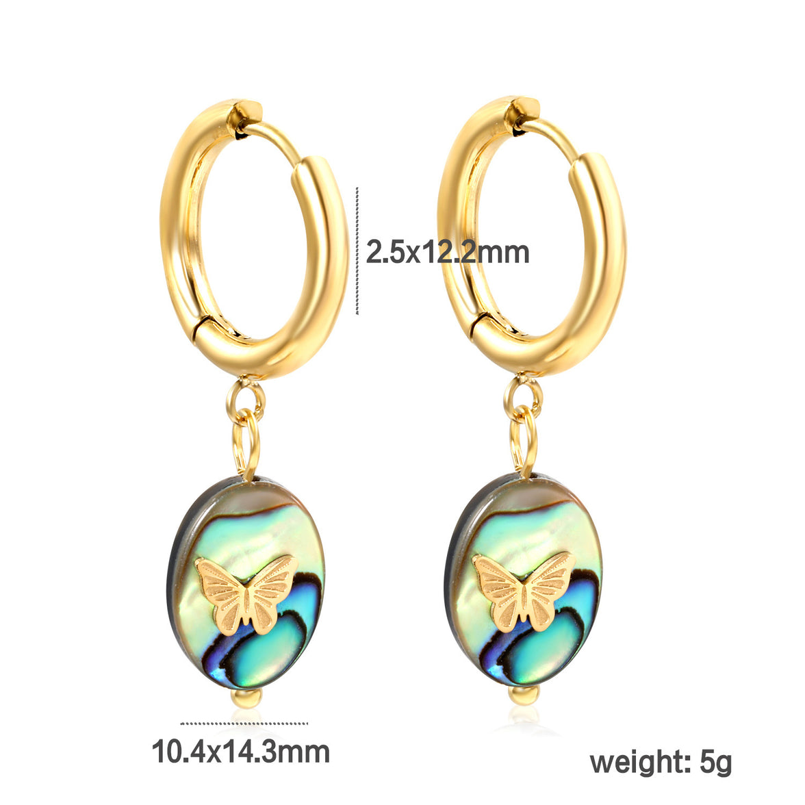 Creative Ear Studs Light Luxury Temperament Abalone Shell Earrings