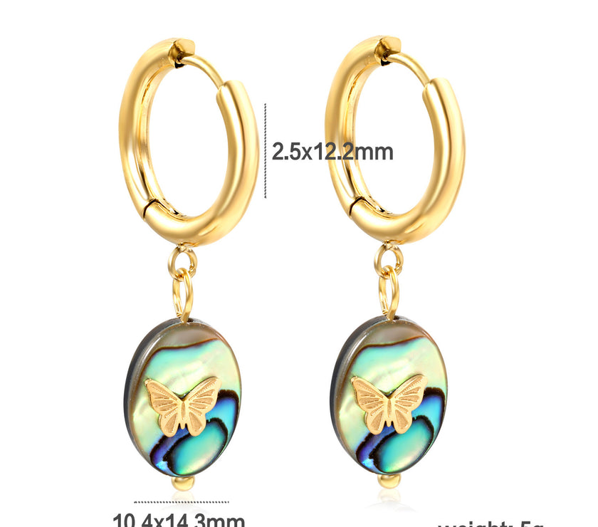 Creative Ear Studs Light Luxury Temperament Abalone Shell Earrings