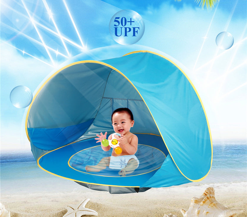Baby Beach Tent Kids Outdoor Camping Easy Fold Up Waterproof  Up Sun Awning Tent UV-protecting