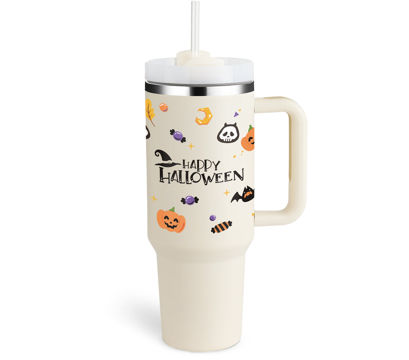 40 Oz Tumbler With Handle Straw Insulated, Stainless Steel Spill Proof Vacuum Coffee Cup Tumbler With Lid Tapered Mug Gifts For Valentine Lover Suitable For Car Gym Office Travel