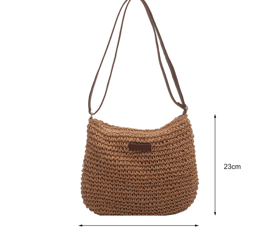 Niche Design Vacation Straw Tote Bag