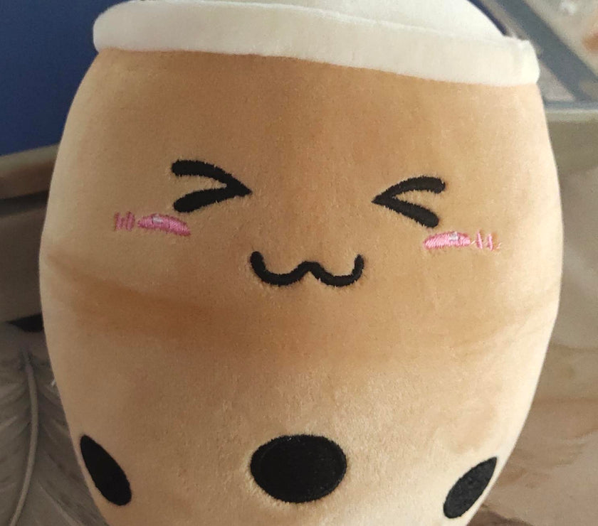 Cute Fruit Drink Plush Stuffed Soft Strawberry Milk Tea Plush Boba Tea Cup Toy Bubble Tea Pillow Cushion Kids Gift