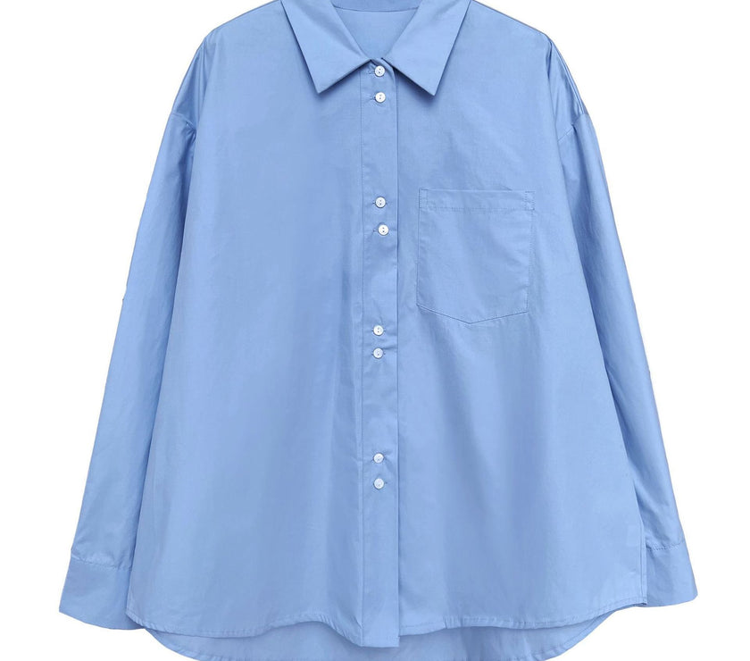 French Casual Simple Solid Color Shirt For Women