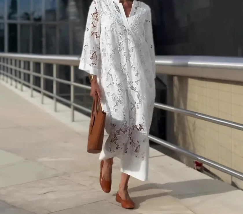Casual Loose Lace V-neck Dress