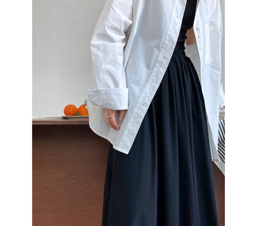 French Casual Simple Solid Color Shirt For Women