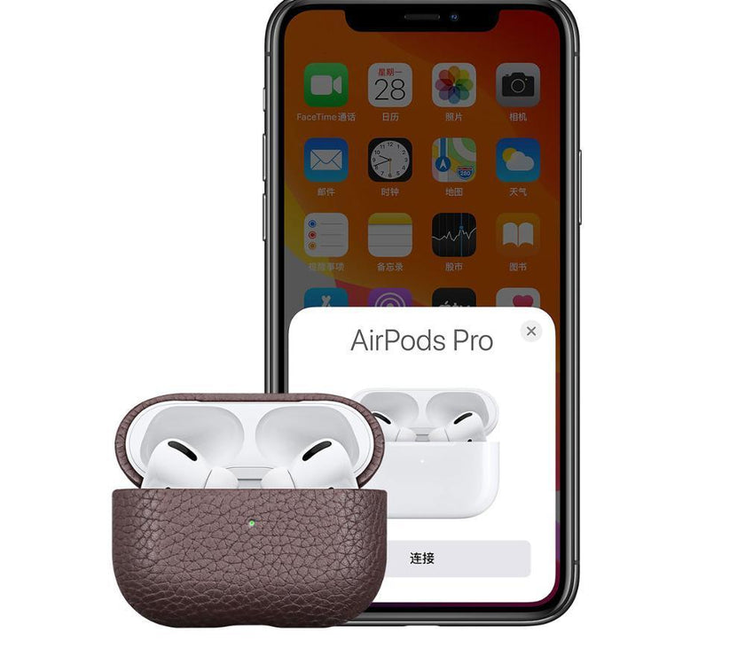 Portable Leather Litchi Pattern Bluetooth Earbuds Case