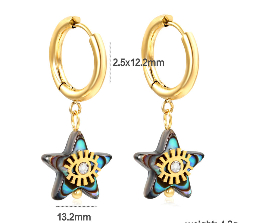 Creative Ear Studs Light Luxury Temperament Abalone Shell Earrings