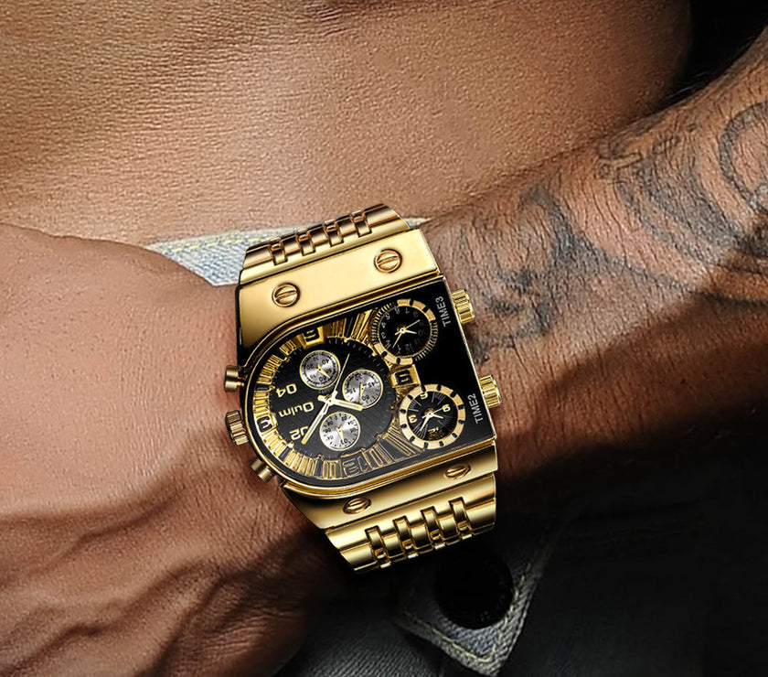 Luminous Men's Watch Steel Band Casual Gold