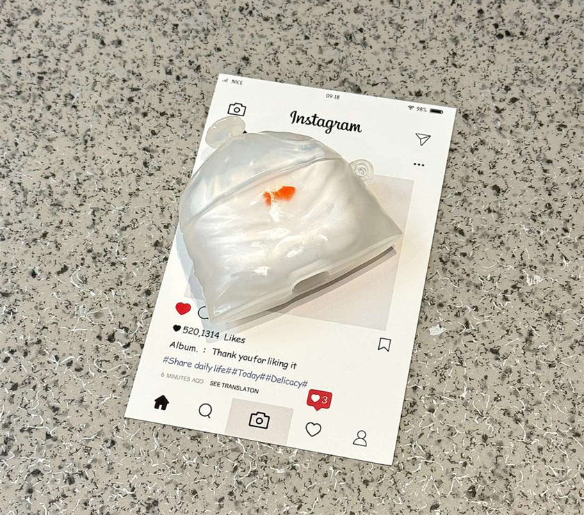 White Transparent Garbage Bag Goldfish Pendant Bluetooth Earbuds Case