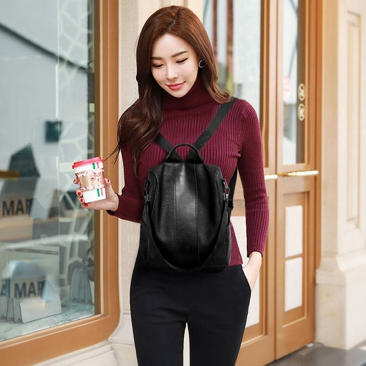 Women’s Solid Color Large Capacity Backpack