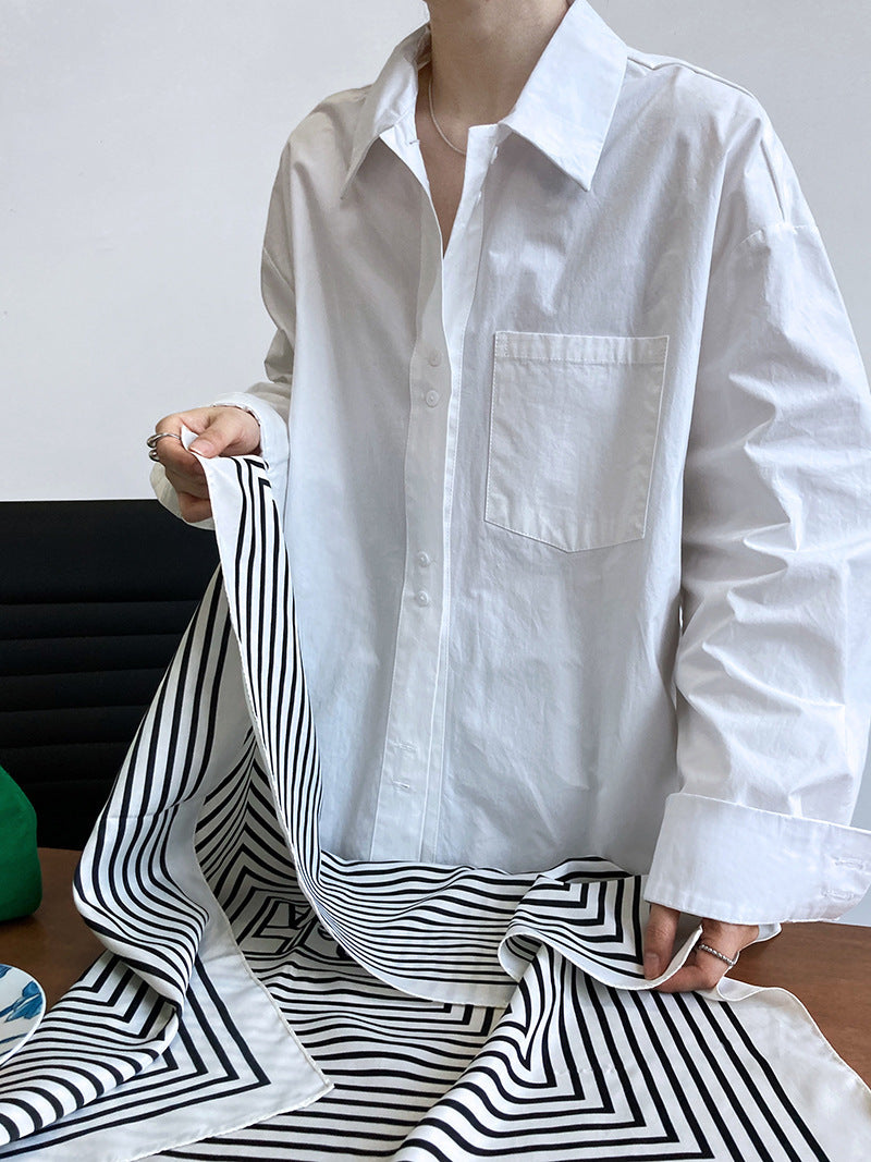 French Casual Simple Solid Color Shirt For Women