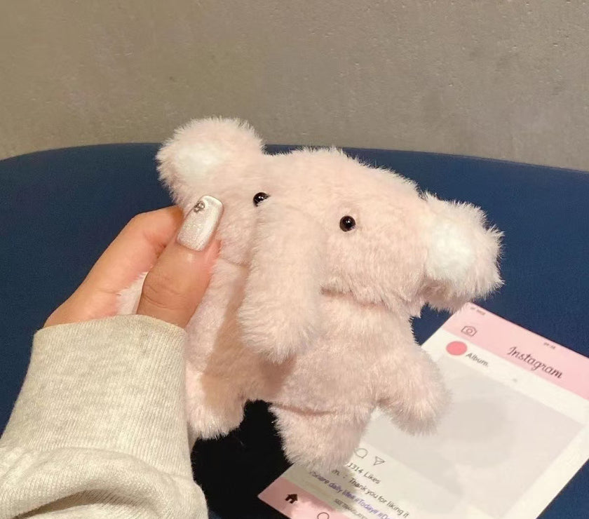 Plush Baby Elephant Wireless Bluetooth Earbuds Case