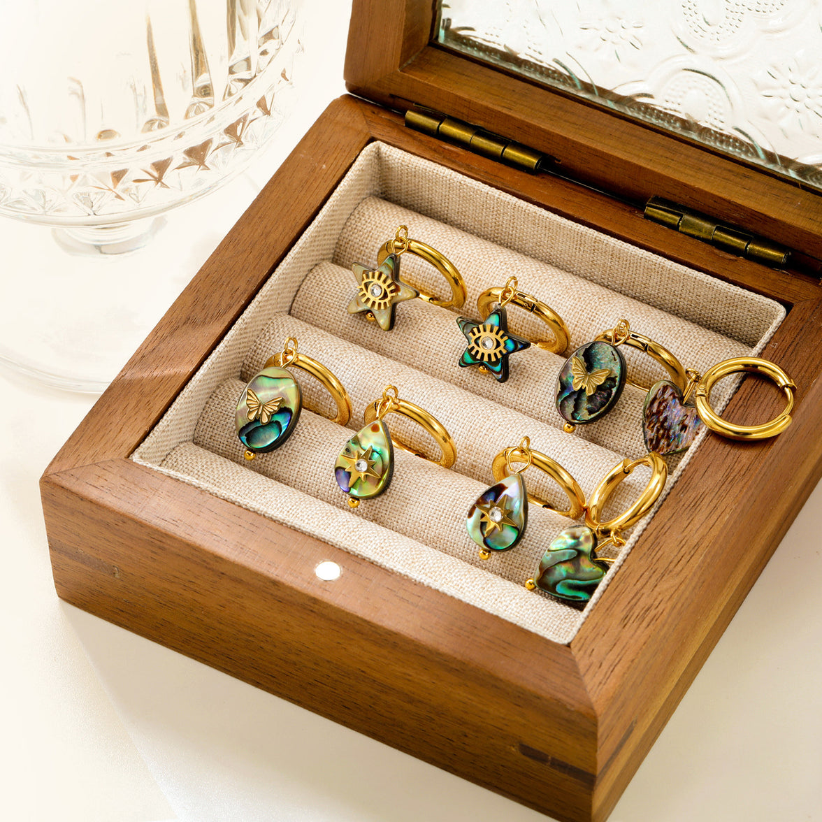 Creative Ear Studs Light Luxury Temperament Abalone Shell Earrings