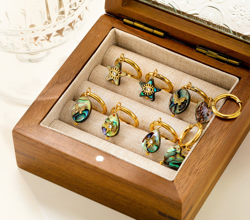 Creative Ear Studs Light Luxury Temperament Abalone Shell Earrings