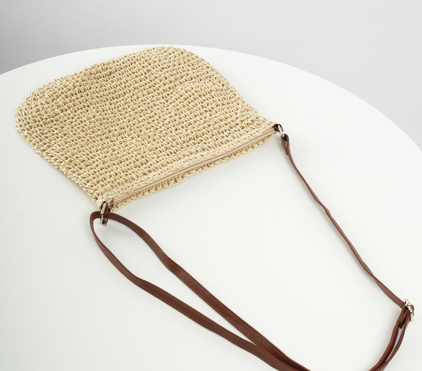 Niche Design Vacation Straw Tote Bag