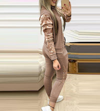 Stitching plaid casual suit