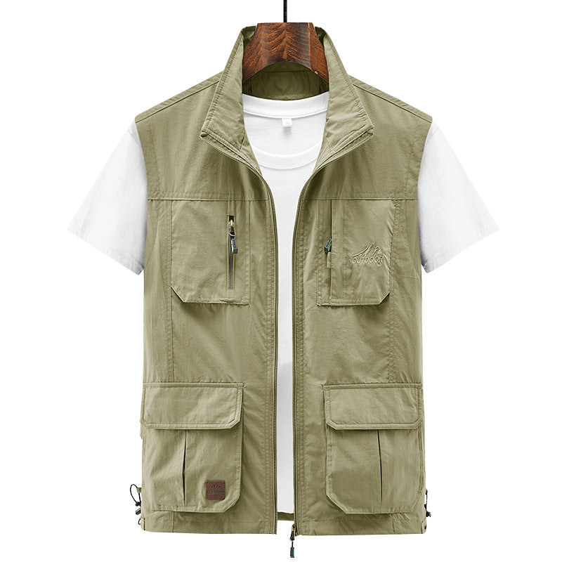 Men's Thin Outdoor Leisure Multi-pocket Mesh Vest