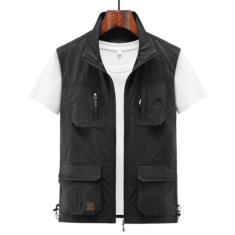 Men's Thin Outdoor Leisure Multi-pocket Mesh Vest