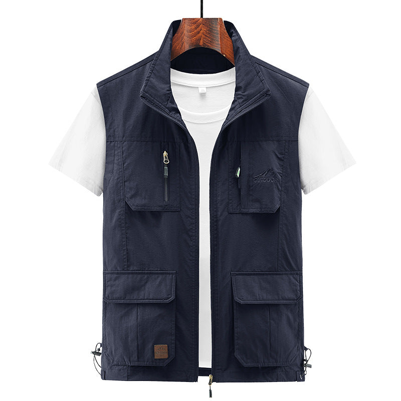 Men's Thin Outdoor Leisure Multi-pocket Mesh Vest