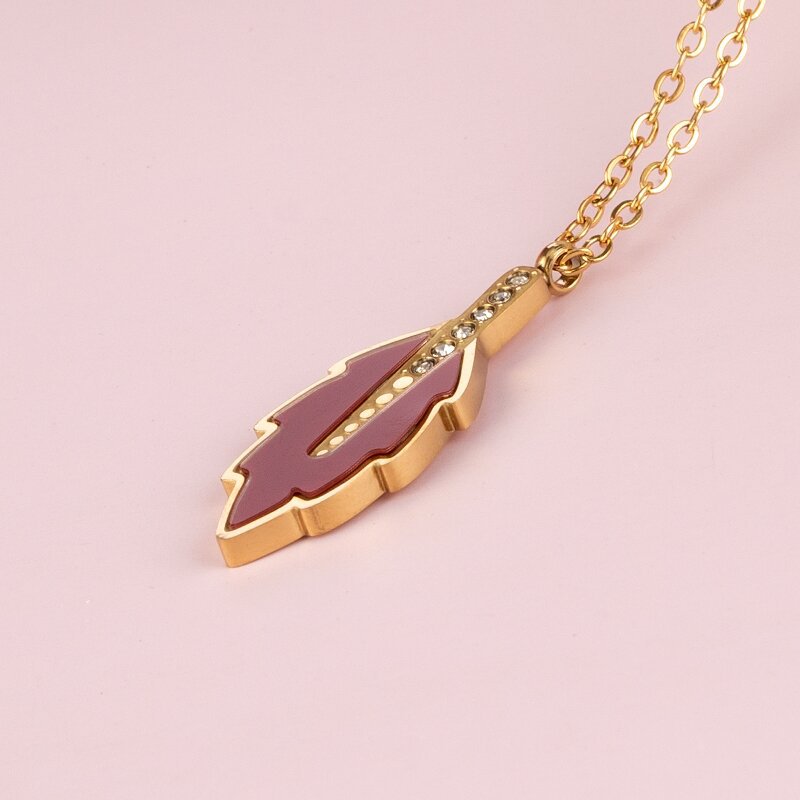 Leaf Enamel Necklace Light Luxury High-grade Exquisite