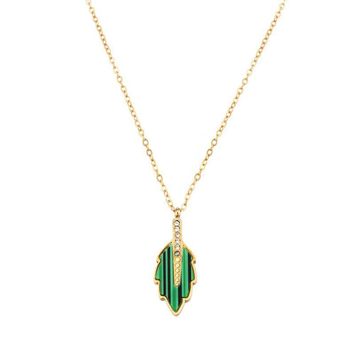 Leaf Enamel Necklace Light Luxury High-grade Exquisite
