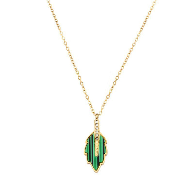 Leaf Enamel Necklace Light Luxury High-grade Exquisite