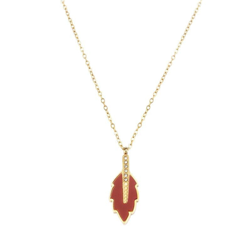 Leaf Enamel Necklace Light Luxury High-grade Exquisite