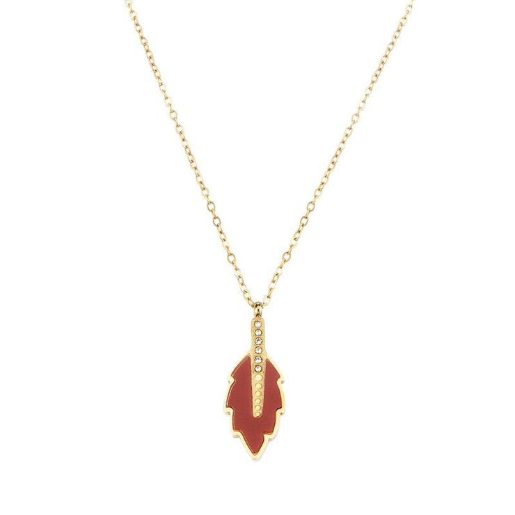 Leaf Enamel Necklace Light Luxury High-grade Exquisite
