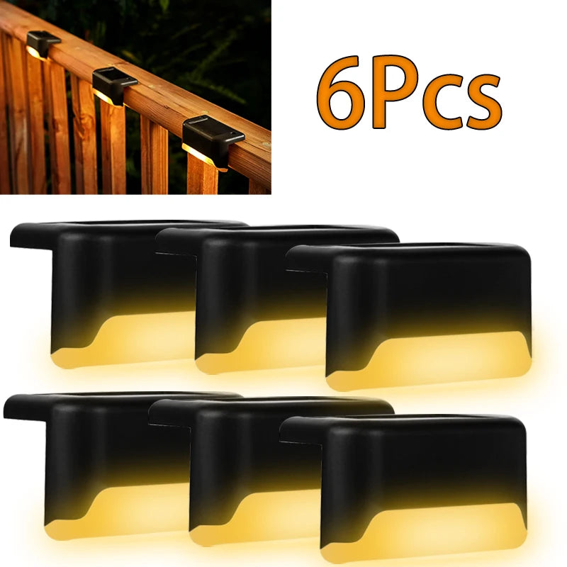 Solar Deck Lights 6 PacK Outdoor Step Lights Waterproof Led Solar Lamp