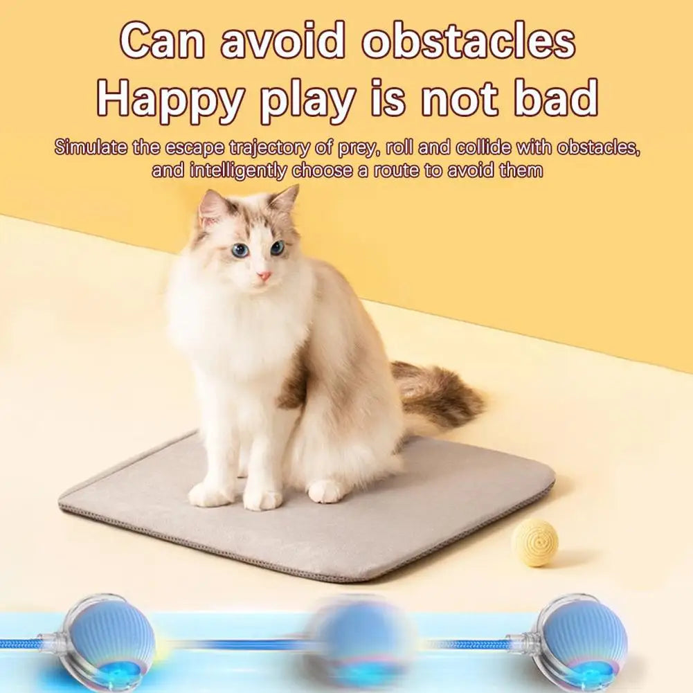 Electric Cat Ball Toys Automatic Rolling Ball Faux Tail Rechargeable