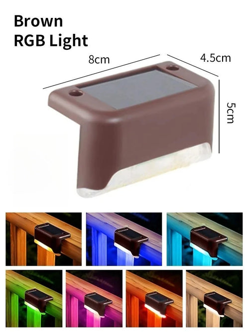 Solar Deck Lights 6 PacK Outdoor Step Lights Waterproof Led Solar Lamp