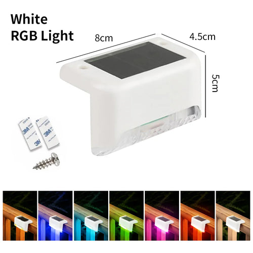 Solar Deck Lights 6 PacK Outdoor Step Lights Waterproof Led Solar Lamp