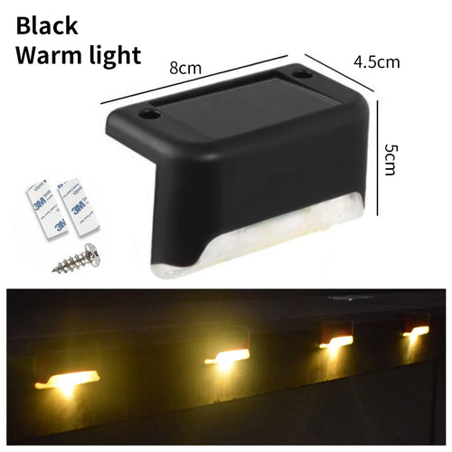 Solar Deck Lights 6 PacK Outdoor Step Lights Waterproof Led Solar Lamp